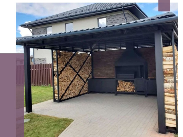 Навесы для барбекю в Торжке от 12729 руб. под ключ | ПРОЛЁТ-Трж