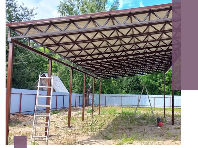 Односкатные навесы под ключ в Торжке — изготовление и монтаж