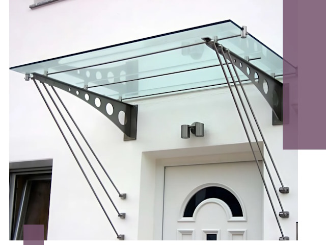 Козырьки над входом под ключ в Торжке — изготовление и монтаж