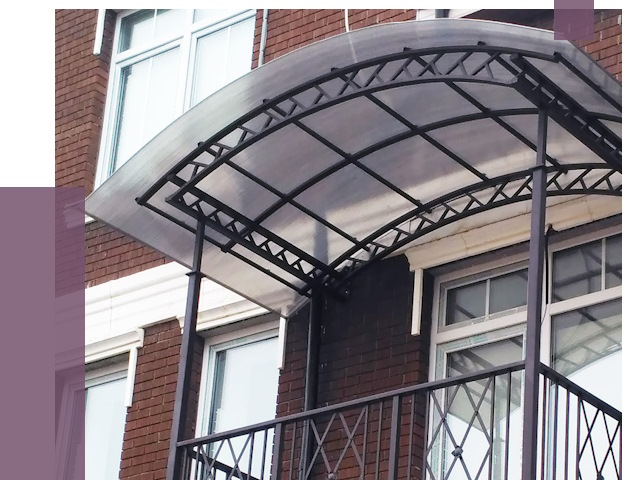 Козырьки над балконом в Торжке от 8639 руб.  | ПРОЛЁТ-Трж