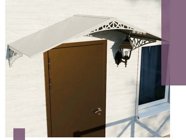 Металлические козырьки на входы и террасы в Торжке