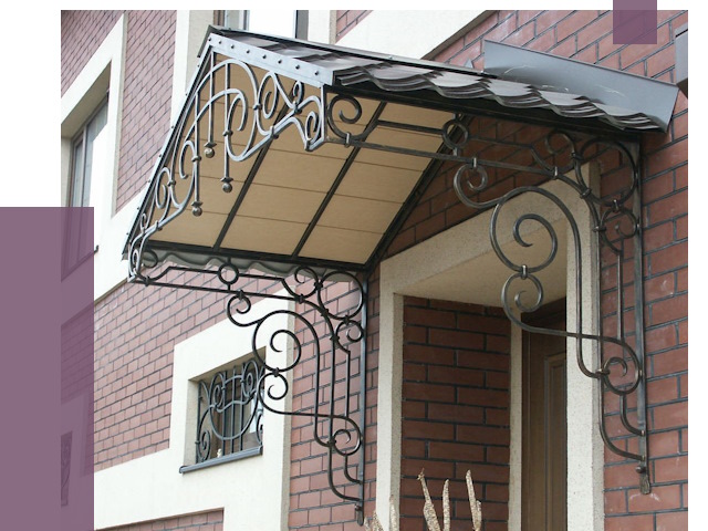 Двускатные козырьки в Торжке под ключ от 12780 руб.