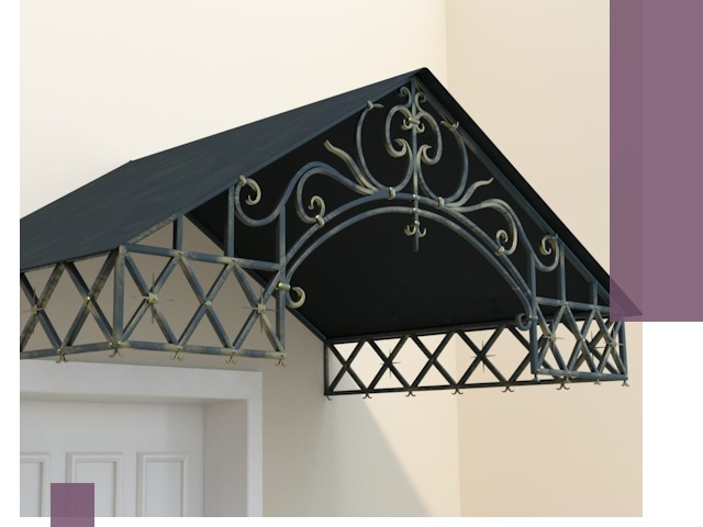 Двускатные металлические козырьки под ключ в Торжке