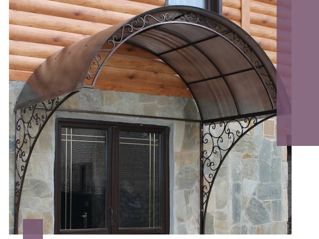 Арочные козырьки под ключ в Торжке: изготовление и монтаж